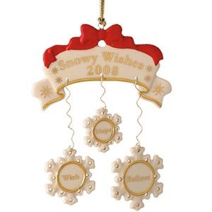 lenox | 2008 snowy wishes snowflake dangle ornament